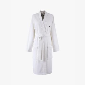 Халат L défilé из органического хлопка с вышитым логотипом Lacoste, белый
