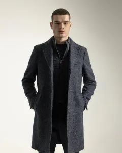 Мужское синее пальто со съемным воротником PuroEgo, синий