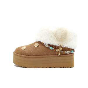 Бархатные термо-ботинки для снега женские chestnut UGG, Velvet Dream