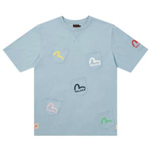 Футболка с несколькими карманами Palace x Evisu, Пыльный синий