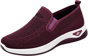 Ортопедические кроссовки для женщин Baimiu, поддержка свода стопы, широкая посадка, на липучке, темно-фиолетовый