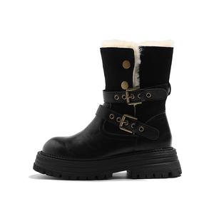 Утепленные высокие короткие ботинки для женщин MIS. DANNY, черный