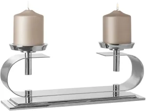 Подсвечник Финк "TWINSON", (1 шт.), столб-подсвечник, 2 лампочки, никелированный Fink 39х15,5х10 см, цвет silberfarben