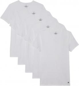 Комплект из 5 мужских классических хлопковых маек Calvin Klein, 5 White Vneck