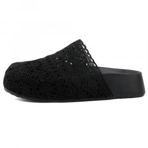 WENPU Закрытые тапочки женские черные, цвет Black