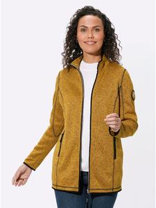 Вязаная флисовая куртка цвета охры с черным узором WITT WEIDEN