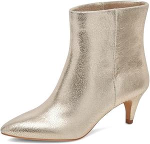 Женские классические ботильоны Miss Left с заостренным носком, каблук-кисет, низкий каблук, широкий голень, на пуговицах, стильная обувь для вечеринок и повседневная носка, размеры US 4-16, Gold