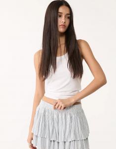 Мини-юбка королевского синего цвета с оборками Stradivarius