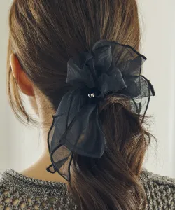 Резинка для волос из шифоновой ленты Goldy, цвет Black