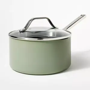 Керамическая антипригарная кастрюля объемом 3 кварты Cream - Figmint, цвет Sage Green