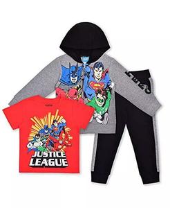 Комплект из 3 спортивных штанов для малышей серого цвета Justice League Children's Apparel Network