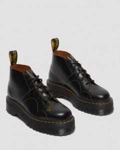 Dr. Martens Женские ботинки Dr Martens Church 25357001 на платформе из черной кожи, модель Monkey Boots, ZOGG2119