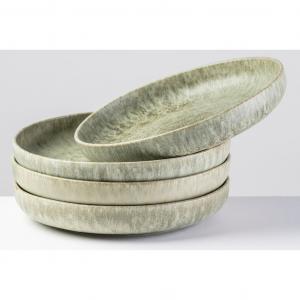 Суповая тарелка Moos'n'Stein в скандинавском стиле, блестящая реактивная глазурь, каждое изделие уникально Gipfelstück, зеленый