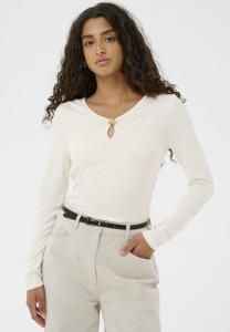 Топ Soaked in Luxury NAIDA V-NECK TEE, Broken White/White