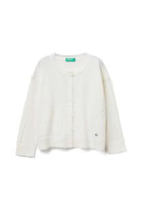 Кардиган United Colors of Benetton WITH PERFORATED DETAILING , White