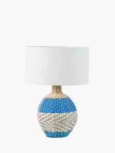 Brera Woven Rattan короткая лампа в полоску Designers Guild, Blue