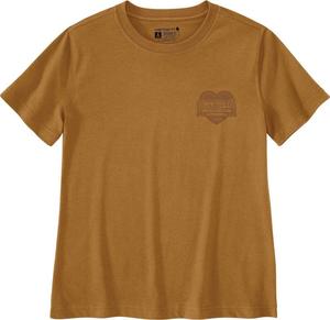 Carhartt женская футболка Irvine Relaxed Heritage Heart, Carhartt Brown