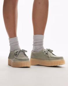 Туфли Clarks Torhill Bee из вымытого зеленого нубука