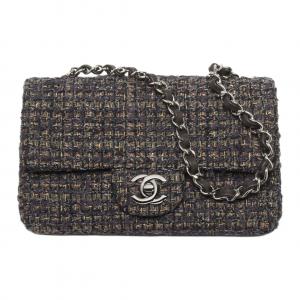 CHANEL Шерстяная сумка кроссбоди, миниатюрная женская сумка через плечо brown & black & ochre & light blue