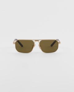 Солнцезащитные очки с культовой металлической пластиной Prada, линзы цвета леден