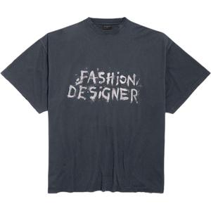 Футболка оверсайз с принтом от дизайнера Balenciaga, черный