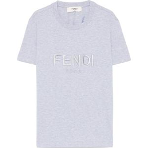 Футболка с вышитым логотипом FENDI, серый