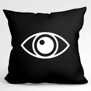 Huuraa Cushion Eye Декоративный чехол для подушки без наполнителя, размер 40 x 40 см, черный со стильным мотивом. Идея подарка для друзей и семьи Hellweg Druckerei