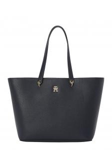 Сумка-шоппер Tommy Hilfiger из экокожи с монограммой, ночной синий