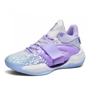 TONYBEAR Износостойкие баскетбольные кроссовки мид Unisex бело-фиолетовые, цвет White Purple