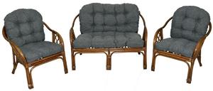 AMPO обивочная подушка из ротанга комплект Bahama из ротанга, стул, садовая скамейка, подушка из ротанга, серый