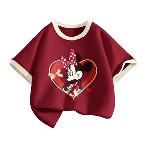 Детская футболка для детей от 3 до 7 лет Disney, di heart knot бордовый