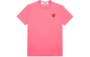 CDG Play Футболка Comme Des Garcons Play с пастельно-красной эмблемой