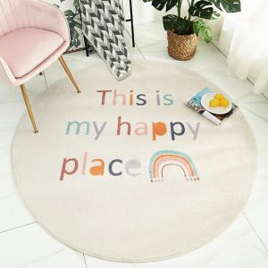 Budis Ковер круглый 120 см Plant Flower Stamen для рабочего стола, кресла, качалки, в гостиную или кабинет, радужный