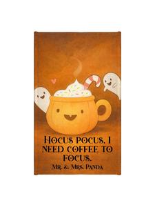 Mr. & Mrs. Panda Полотенце с изображением кофейного призрака и надписью, белое