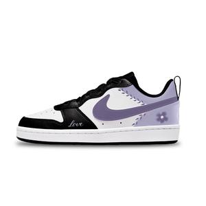 Court Borough Wisteria устойчивые к истиранию низкие детские скейтбординг кроссовки Unisex Nike, белый