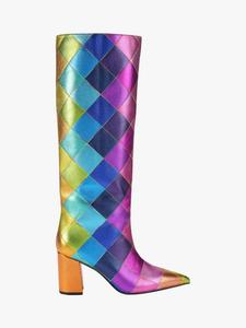 Регент кожаные ботинки до колена на устойчивом каблуке Kurt Geiger London, Multi
