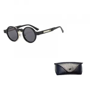 JEANSWEST Круглые солнцезащитные очки унисекс, C1 Black Frame with Gray Lens
