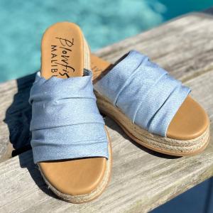 Маршло Сандалии-клин на веревочной подошве в синем дениме BLOWFISH