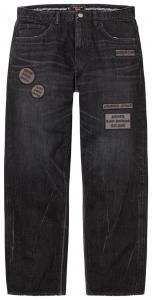 Джинсы Supreme x Number (N)Ine Patches свободного кроя из кромки, черный