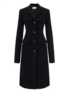 Однобортное пальто с карманами Ferragamo, черный