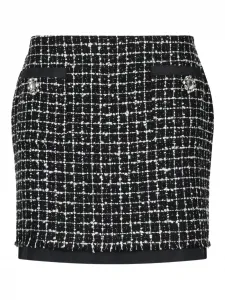 Мини-юбка из букле с необработанными краями Liu Jo, черный