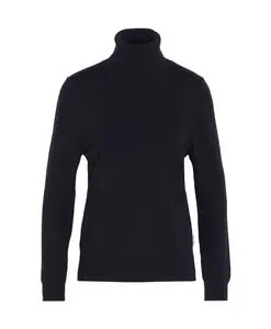 Свитер с высоким воротником и клетчатыми нашивками Barbour, черный