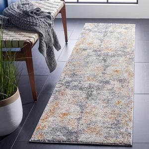 Ковер-дорожка SAFAVIEH, 61 x 244 см, Aston Collection - , Grey & Gold, современный абстрактный дизайн, не линяет и прост в уходе, идеален для помещений с высокой проходимостью в гостиной, спальне (ASN710G)