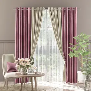 Штора велюровая Moradi с люверсами, темно-розовая, 140x250 см, 140 x 250 [см] Wisan