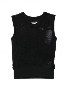 Жилет без рукавов с круглым вырезом Maison Margiela, черный