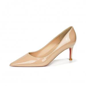 Squinting Home Стройные каблуки на высоком каблуке для женщин - телесные с красной подошвой 6 см, цвет Nude with 6cm Red Sole