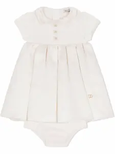 Комплект из расклешенного платья и блумеров Dolce & Gabbana Kids, белый