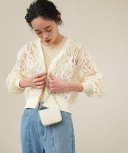 Кардиган из жаккардового кружева с тесьмой