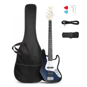 Электрическая бас-гитара Glarry GJazz 5 струн Full Size синяя