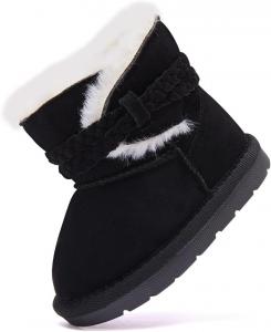 Сапожки BMCiTYBM для девочек и мальчиков, зимние утепленные мехом, для малышей (новорожденные/младенцы/дети младшего возраста), 98-Black